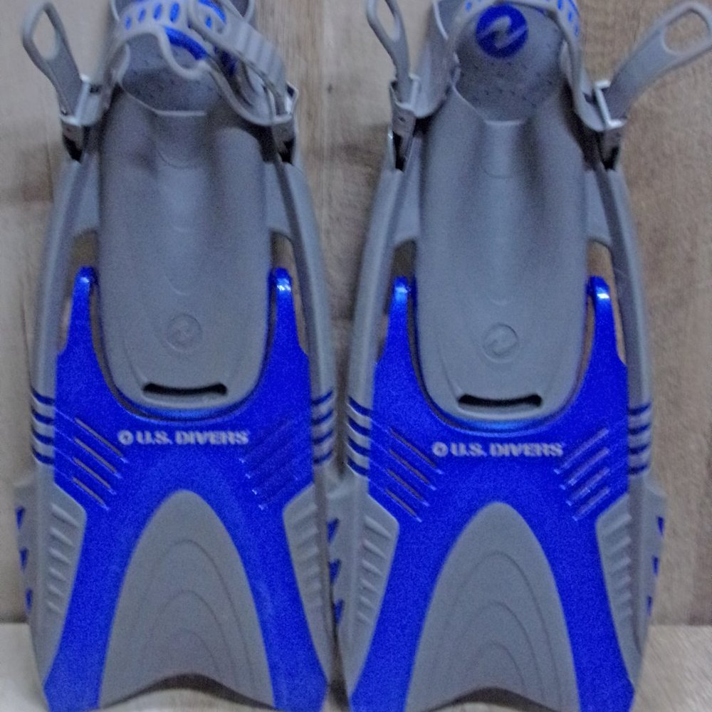 US Divers Flippers, Blue and Gray, Size S.